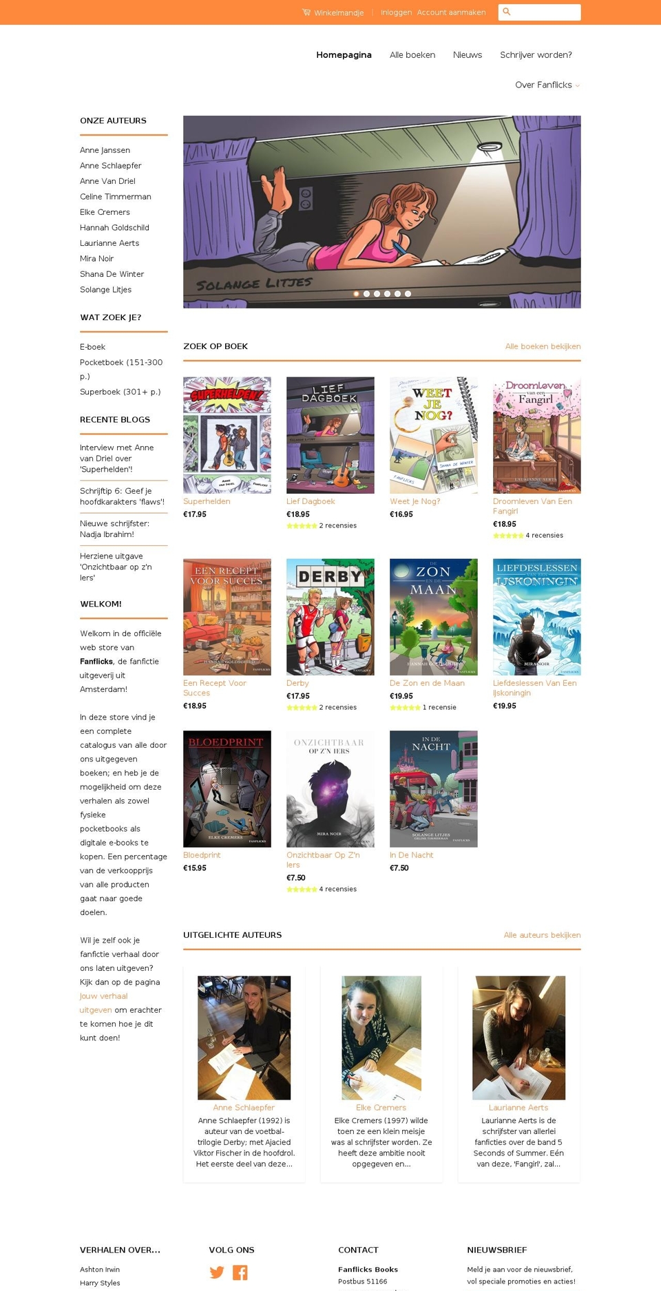 welovefanfiction.com shopify website screenshot