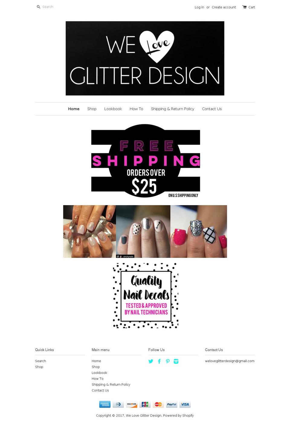 weloveglitterdesign.com shopify website screenshot