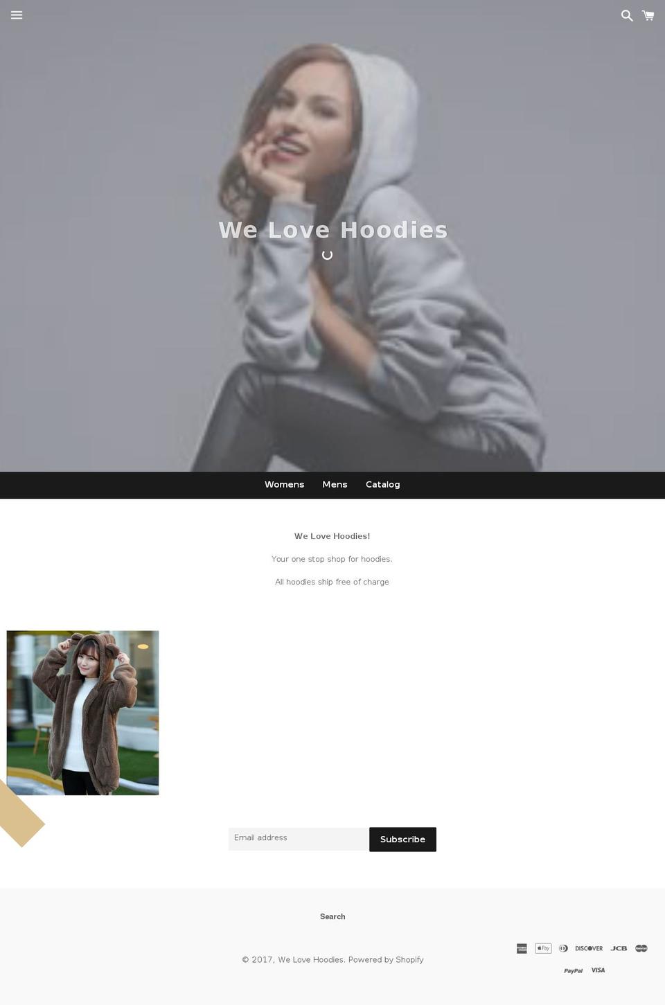 welovehoodies.com shopify website screenshot