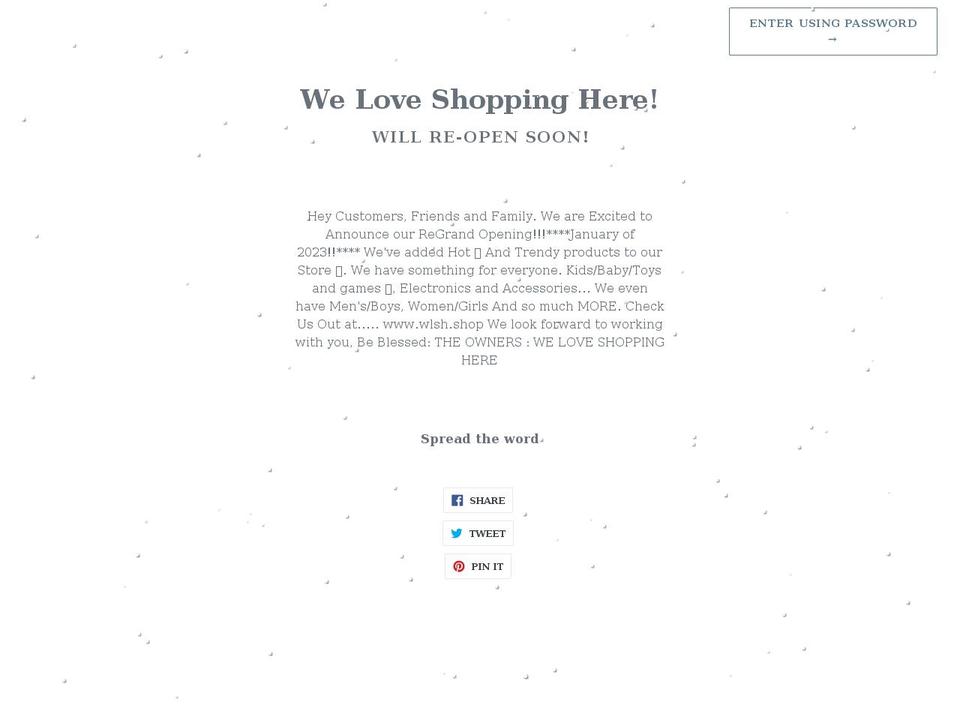 weloveshoppinghere.com shopify website screenshot