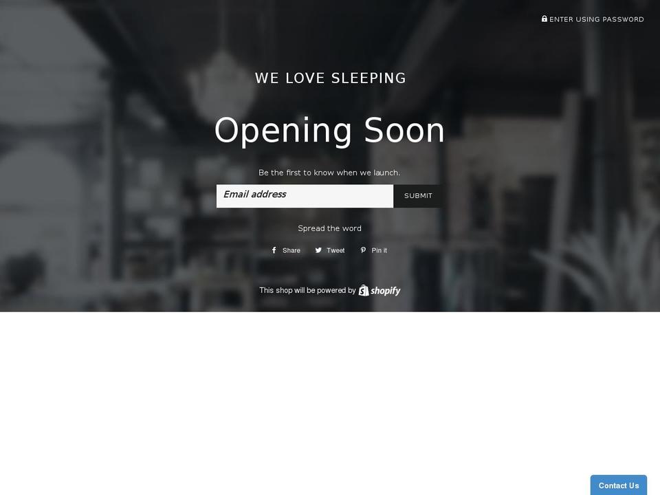 welovesleeping.com shopify website screenshot