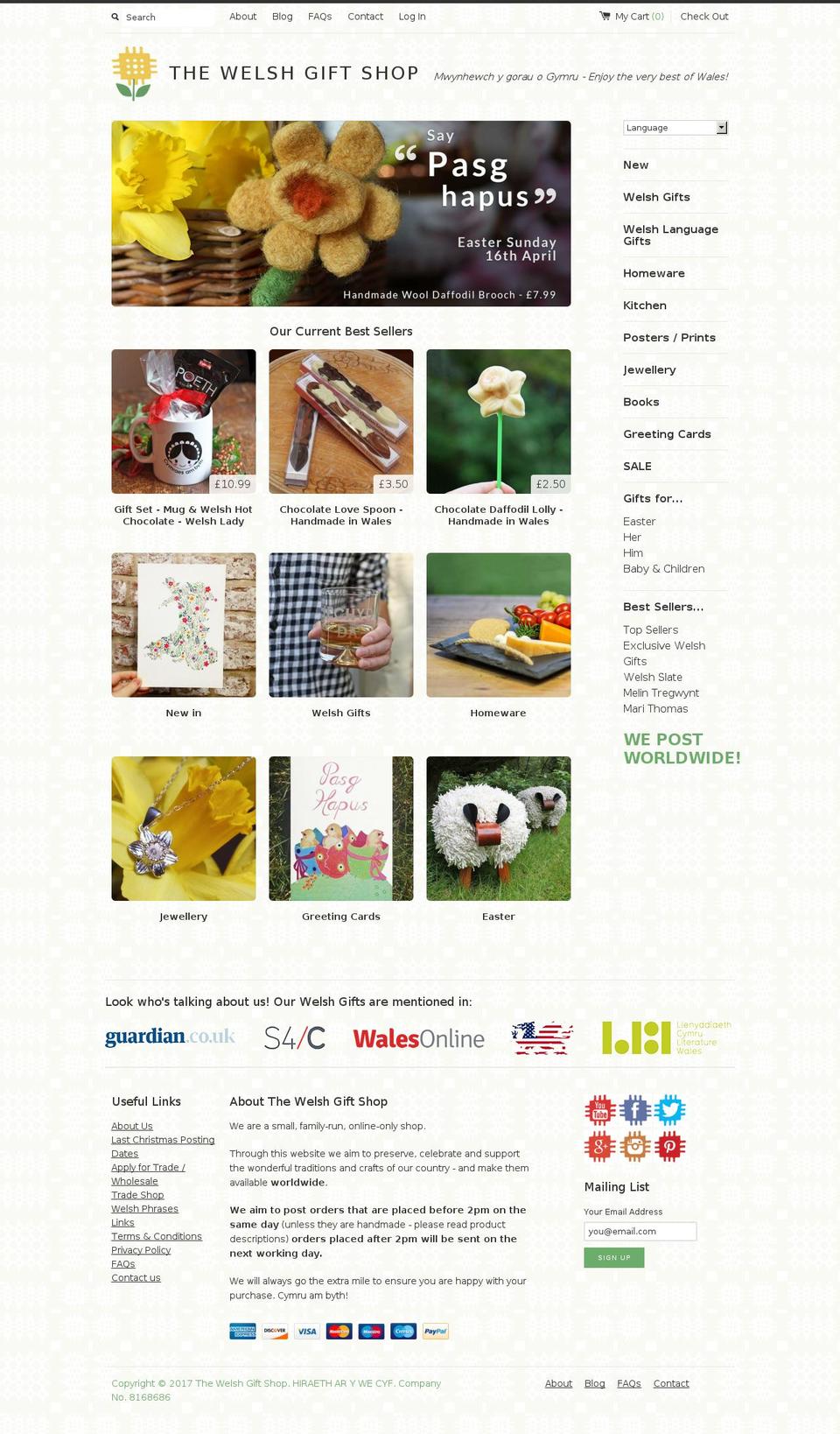 Craft Shopify theme site example welshgiftshop.com