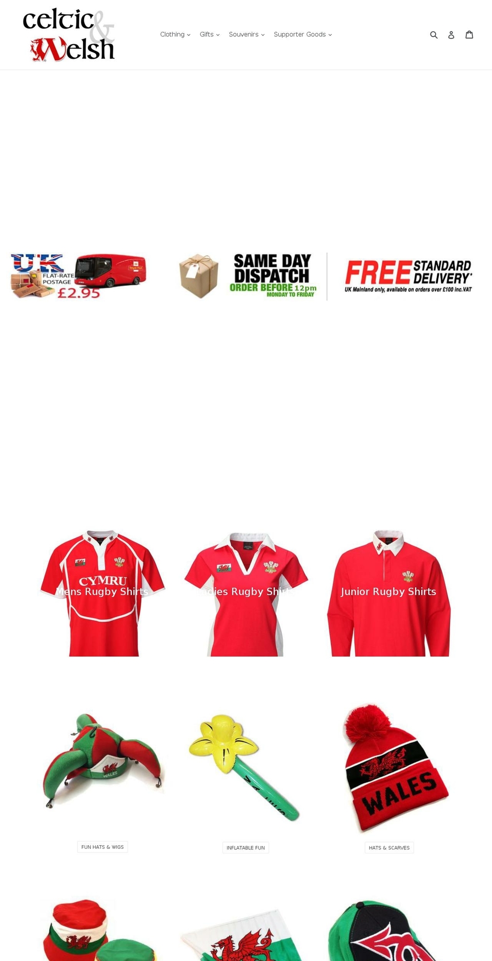 welshsuperstore.co.uk shopify website screenshot