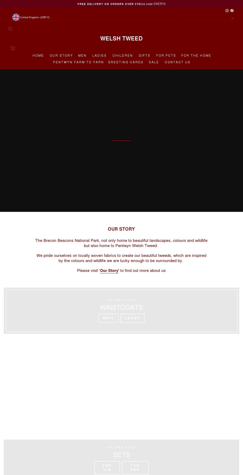 welshtweed.com shopify website screenshot