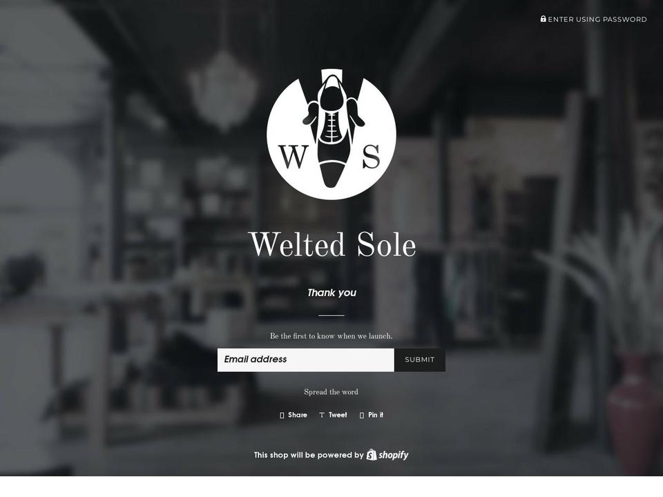 weltedsole.com shopify website screenshot