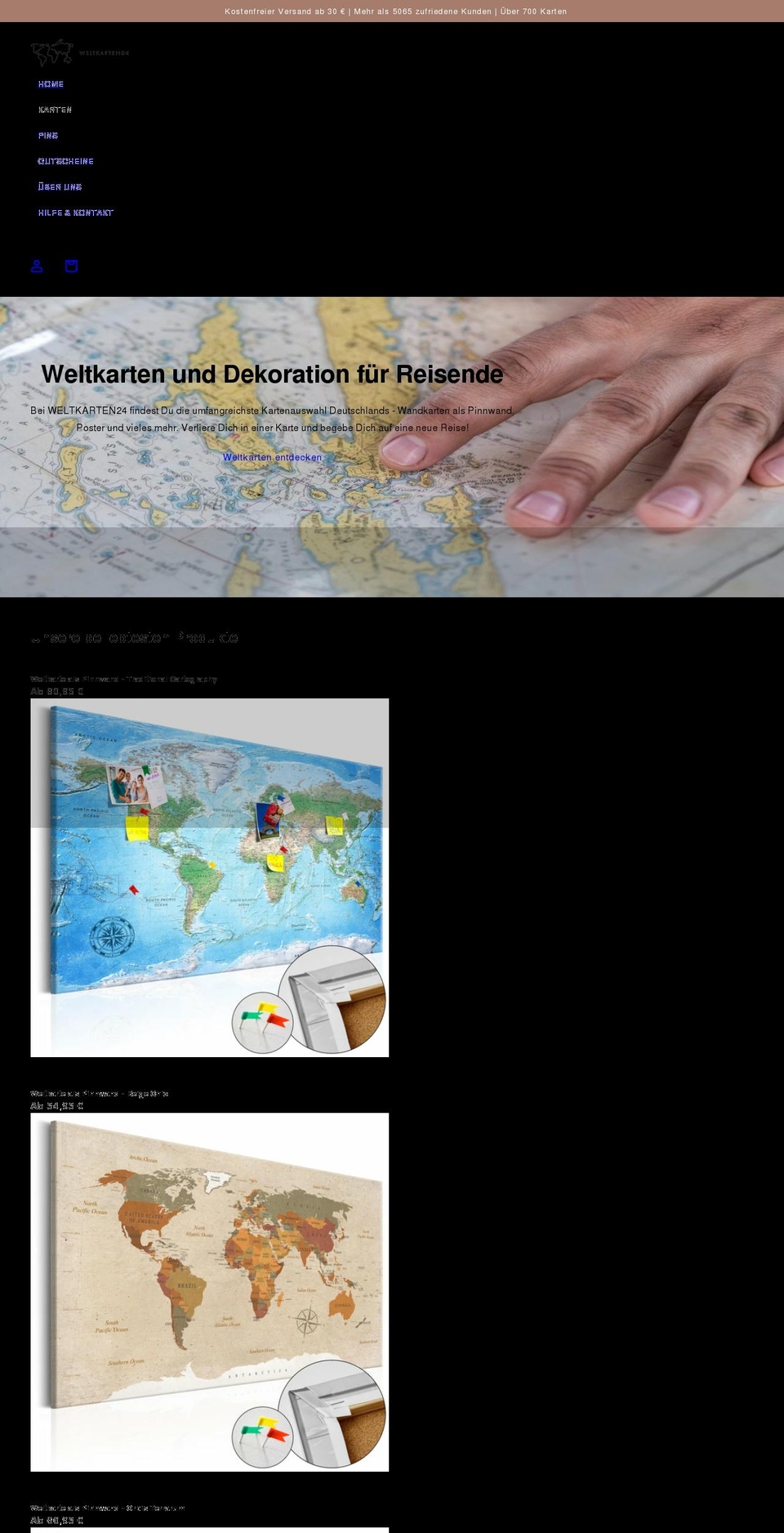 weltkarten24.com shopify website screenshot