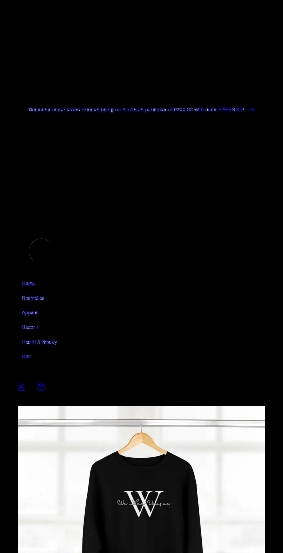 weluvunique.com shopify website screenshot