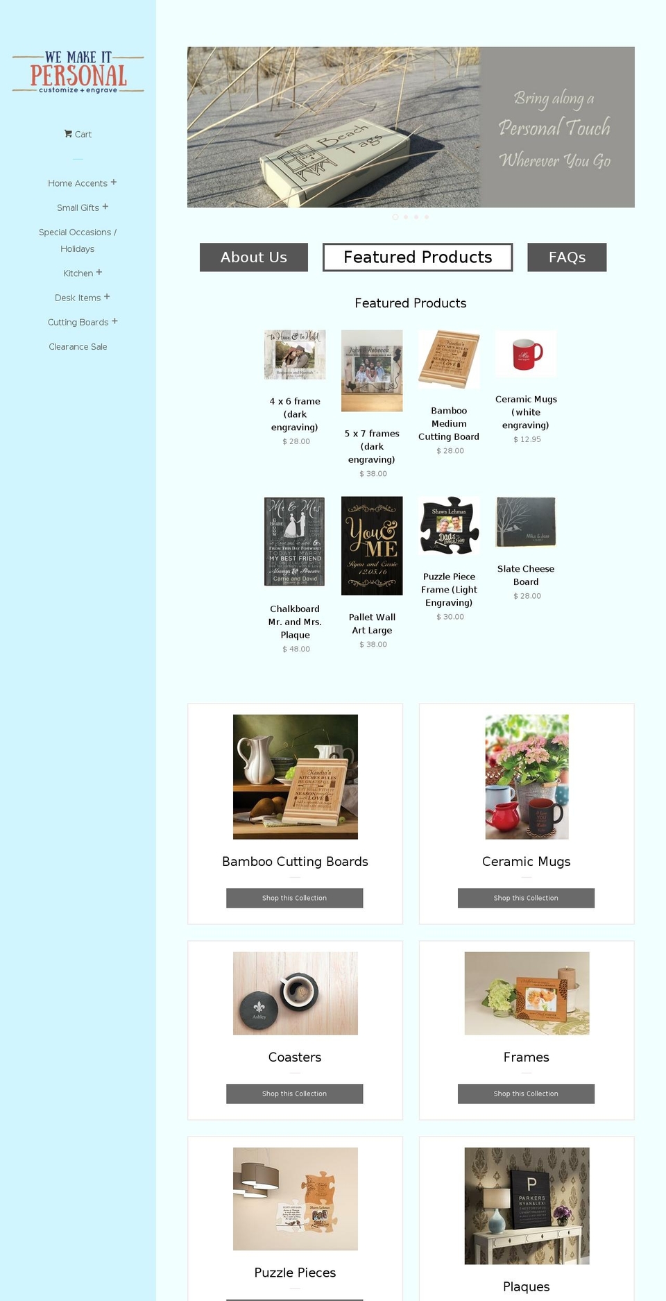 New Theme Shopify theme site example wemakeitpersonal.net