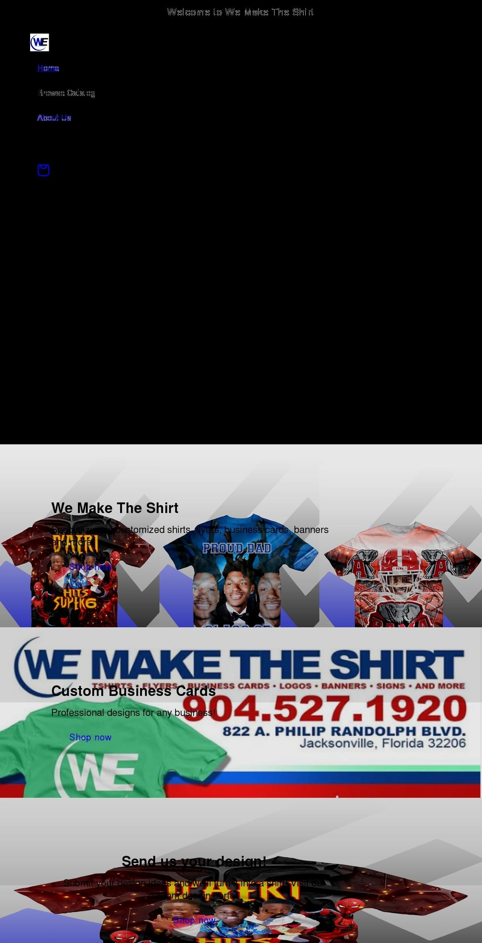 wemaketheshirt.com shopify website screenshot