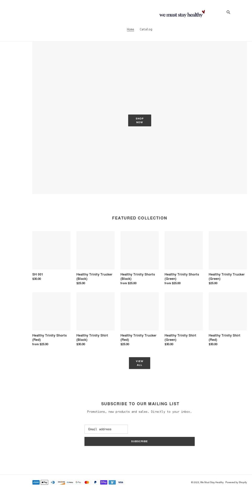 wemuststayhealthy.com shopify website screenshot