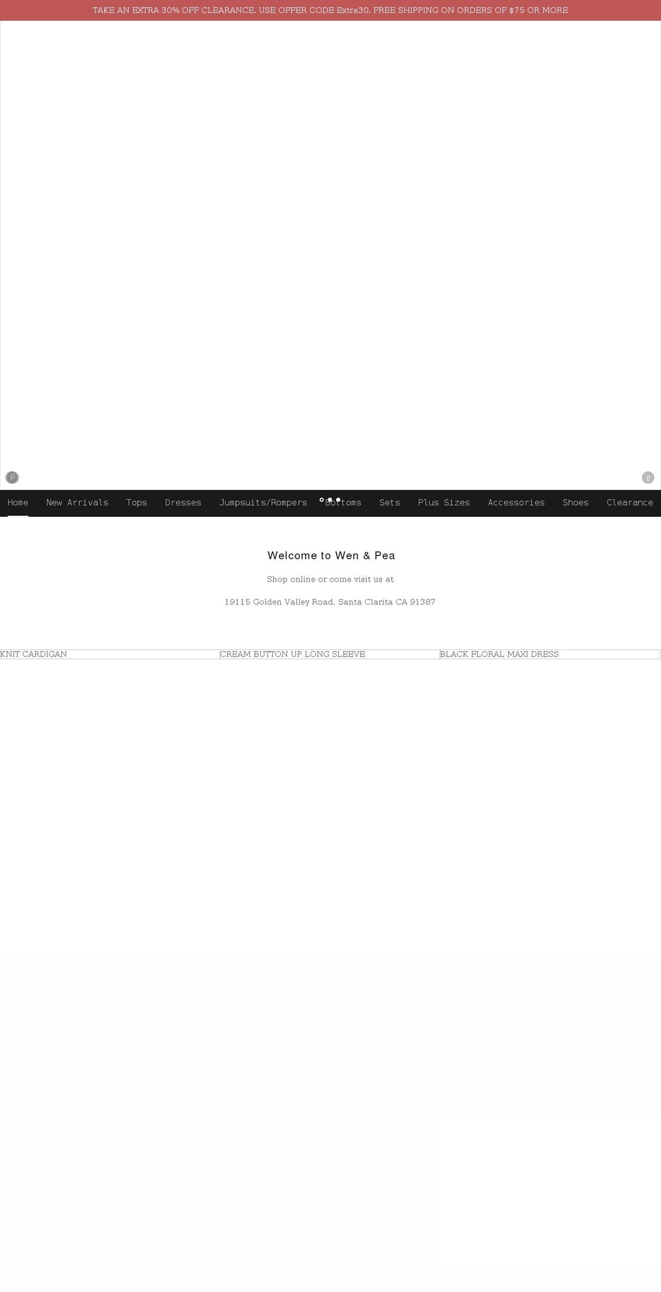 wenandpea.com shopify website screenshot