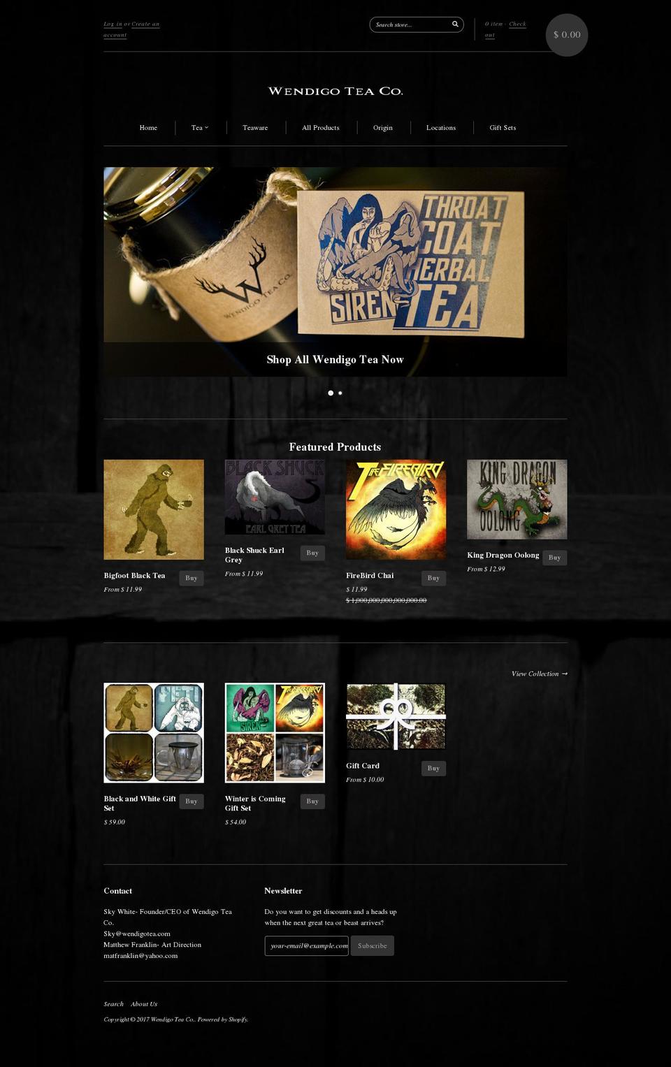 wendigotea.com shopify website screenshot
