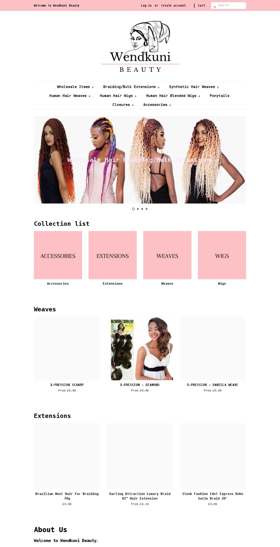 wendkunibeauty.com shopify website screenshot