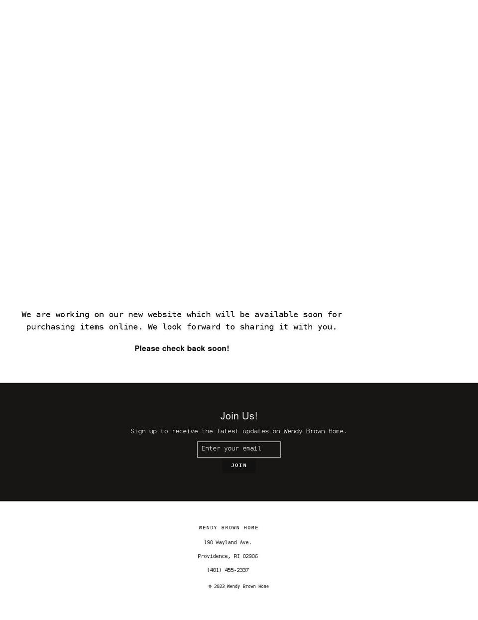 wendybrownhome.com shopify website screenshot
