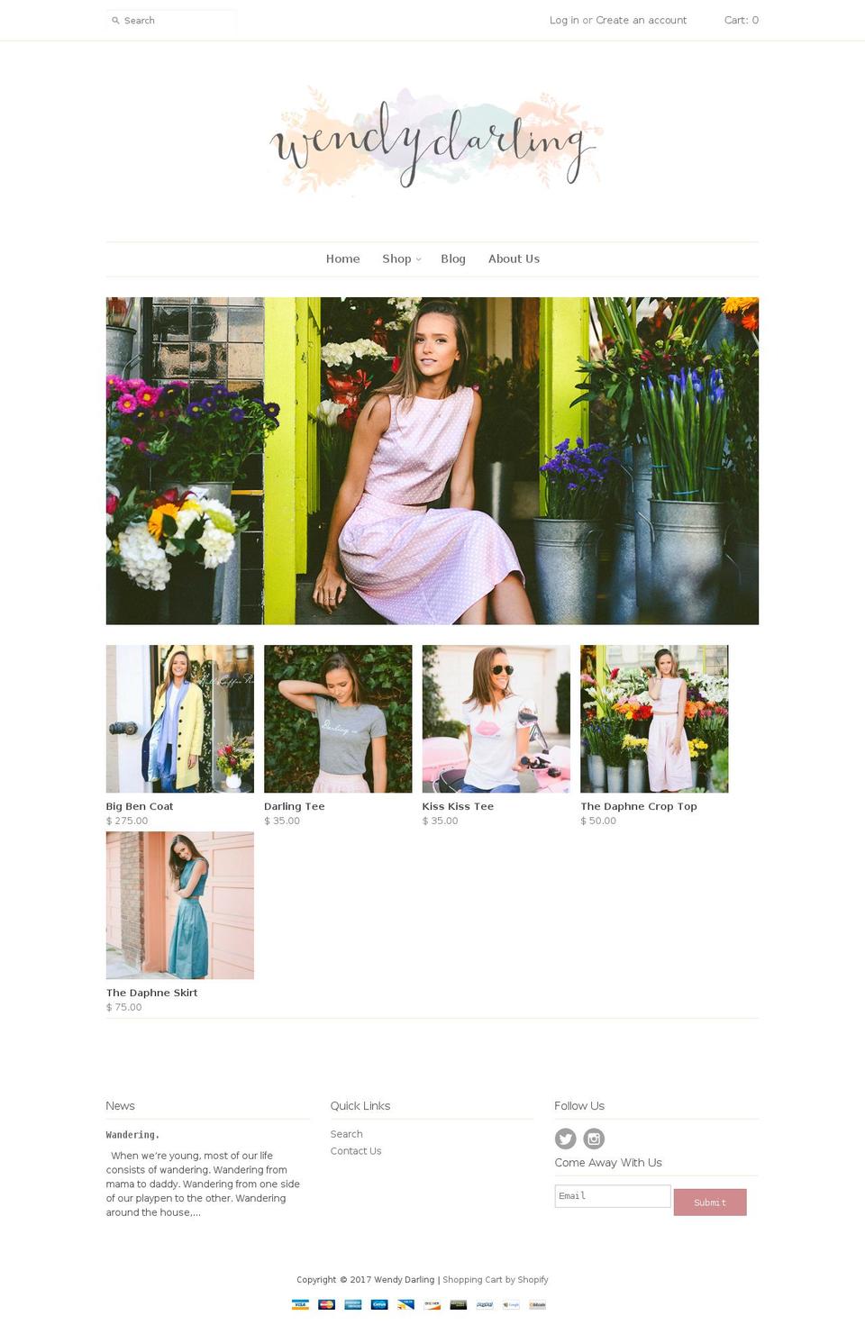 wendydarlingco.com shopify website screenshot