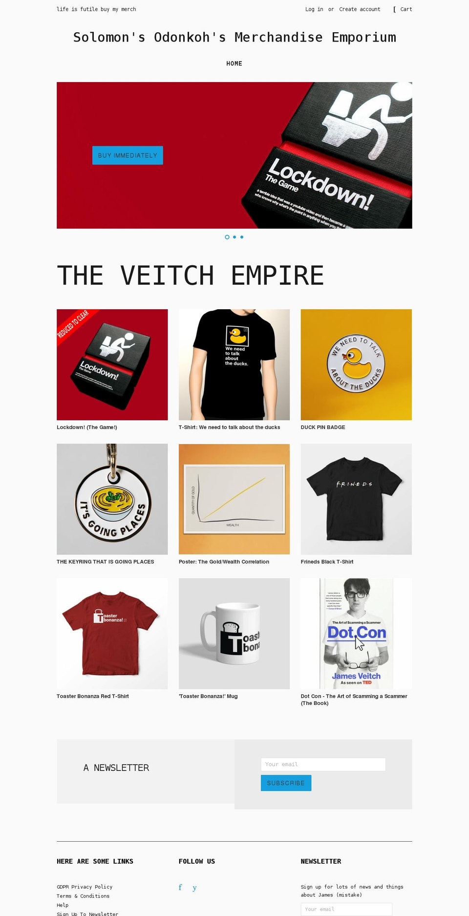 weneedtotalkabouttheducks.com shopify website screenshot