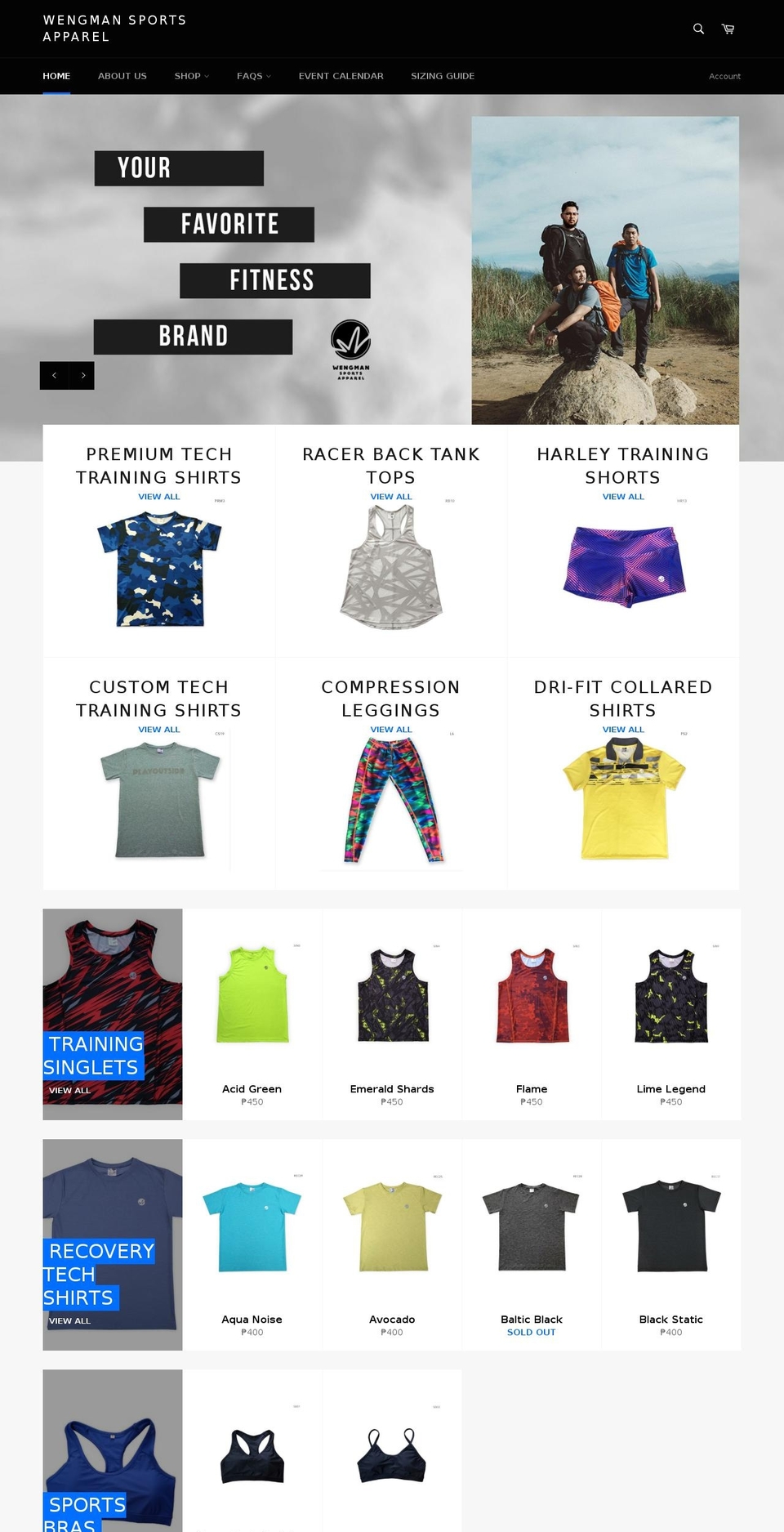 wengmansportsapparel.com shopify website screenshot