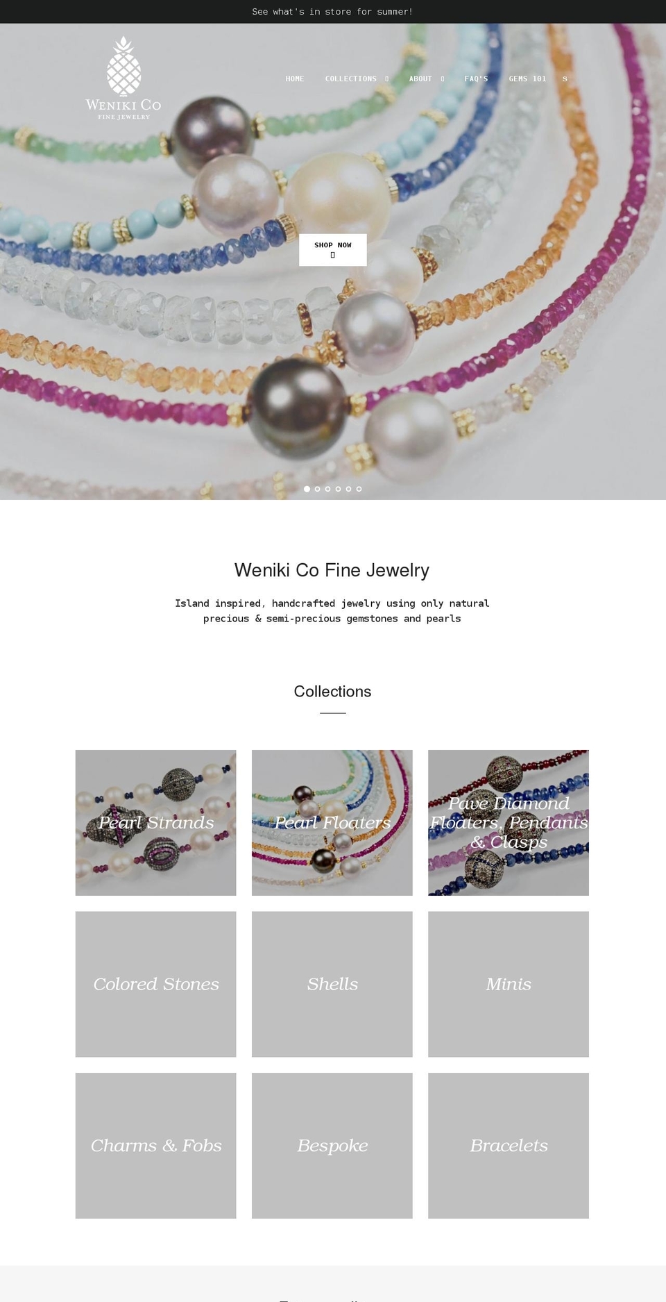 wenikicofinejewelry.com shopify website screenshot
