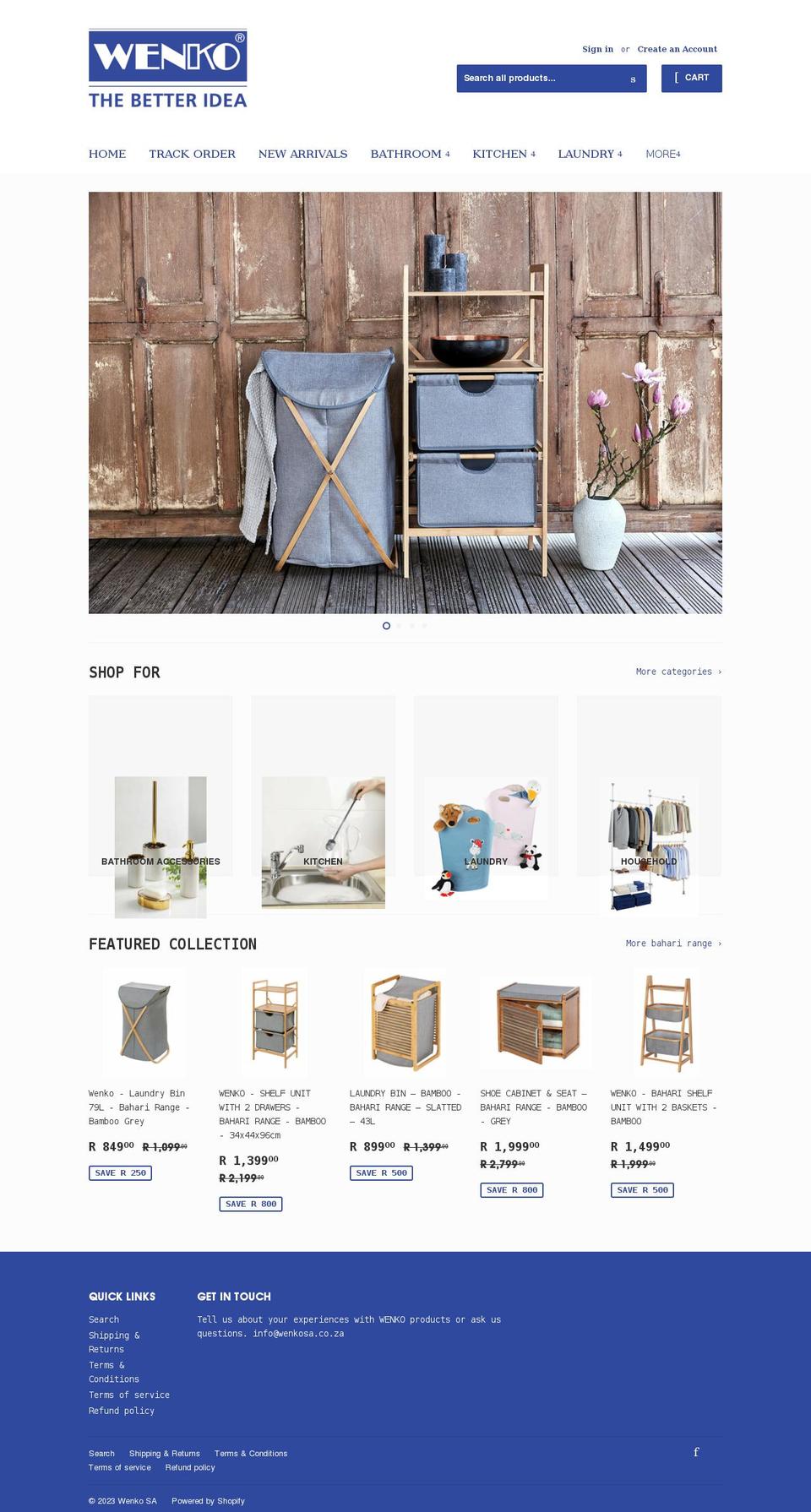 wenkosa.co.za shopify website screenshot