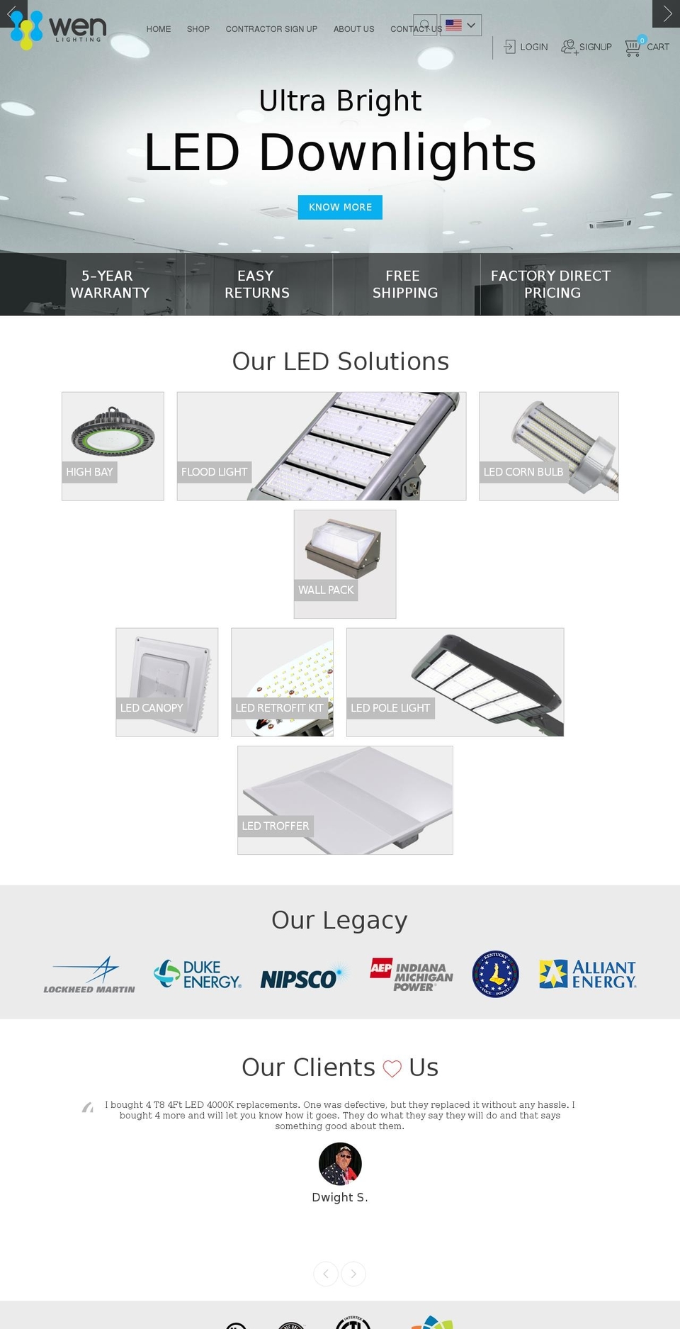 wenlighting.com shopify website screenshot