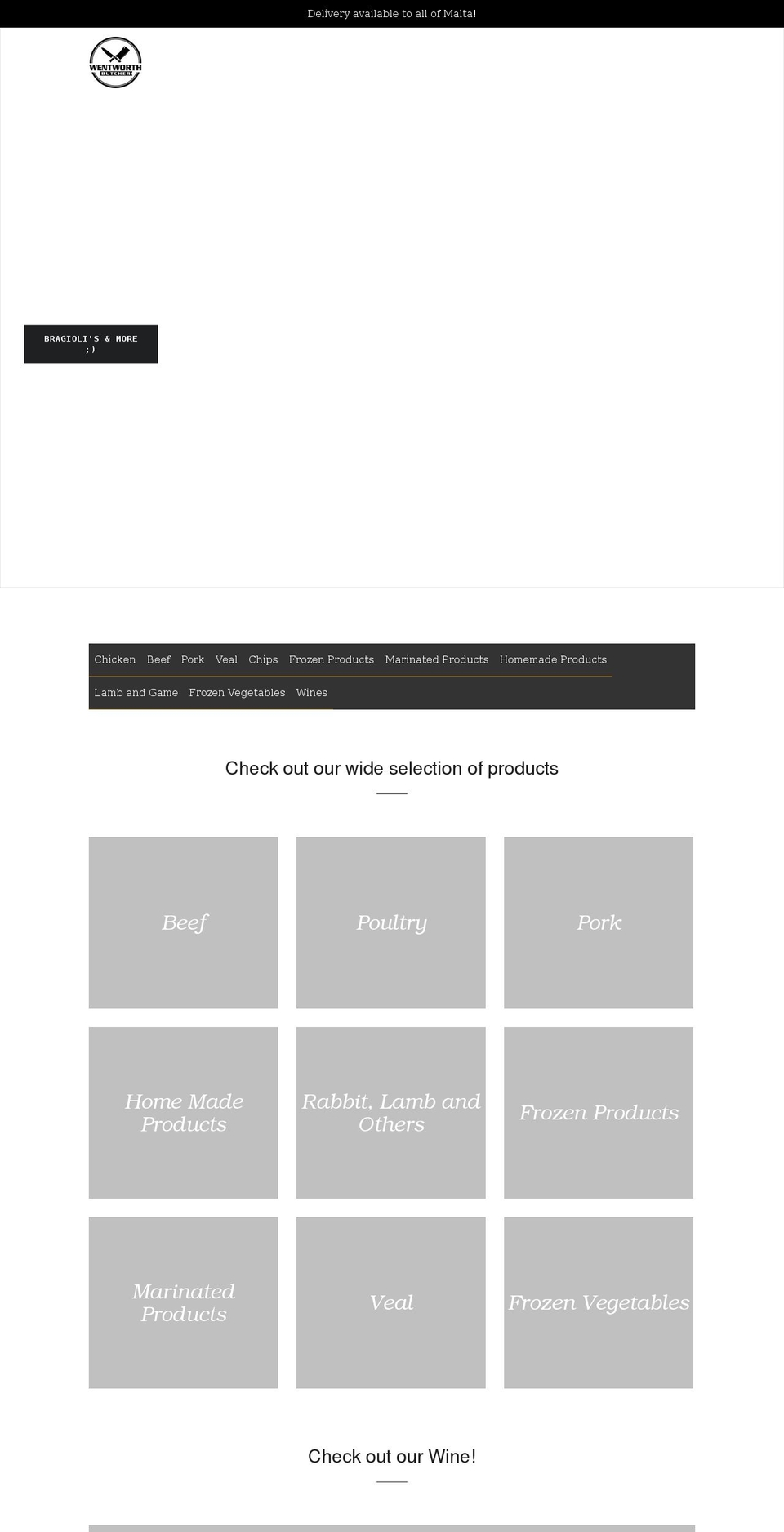 wentworthbutcher.com shopify website screenshot