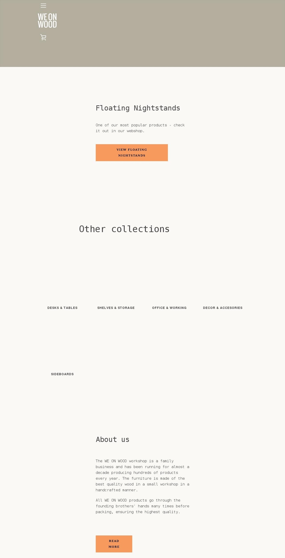weonwood.com shopify website screenshot