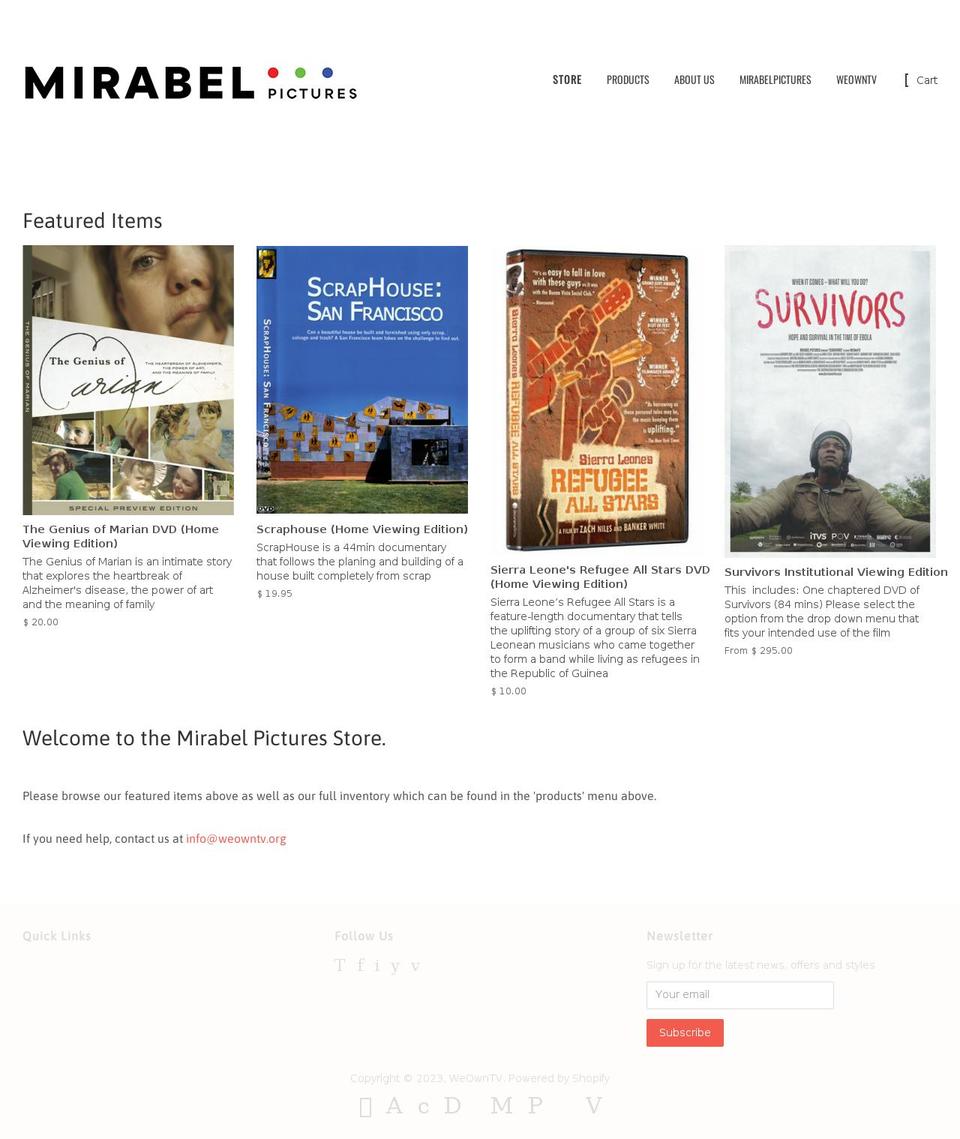 weowntv.myshopify.com shopify website screenshot