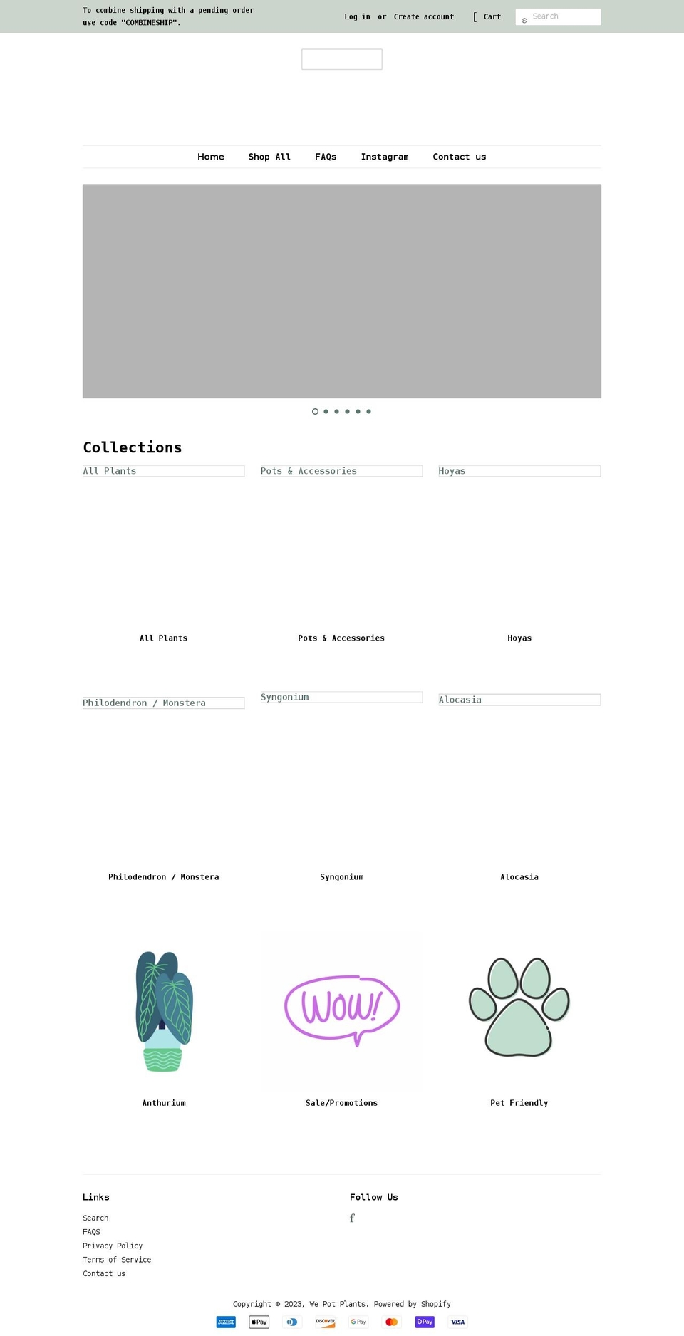 wepotplants.com shopify website screenshot