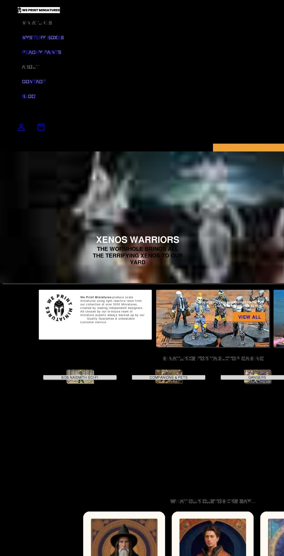 weprintminiatures.com shopify website screenshot