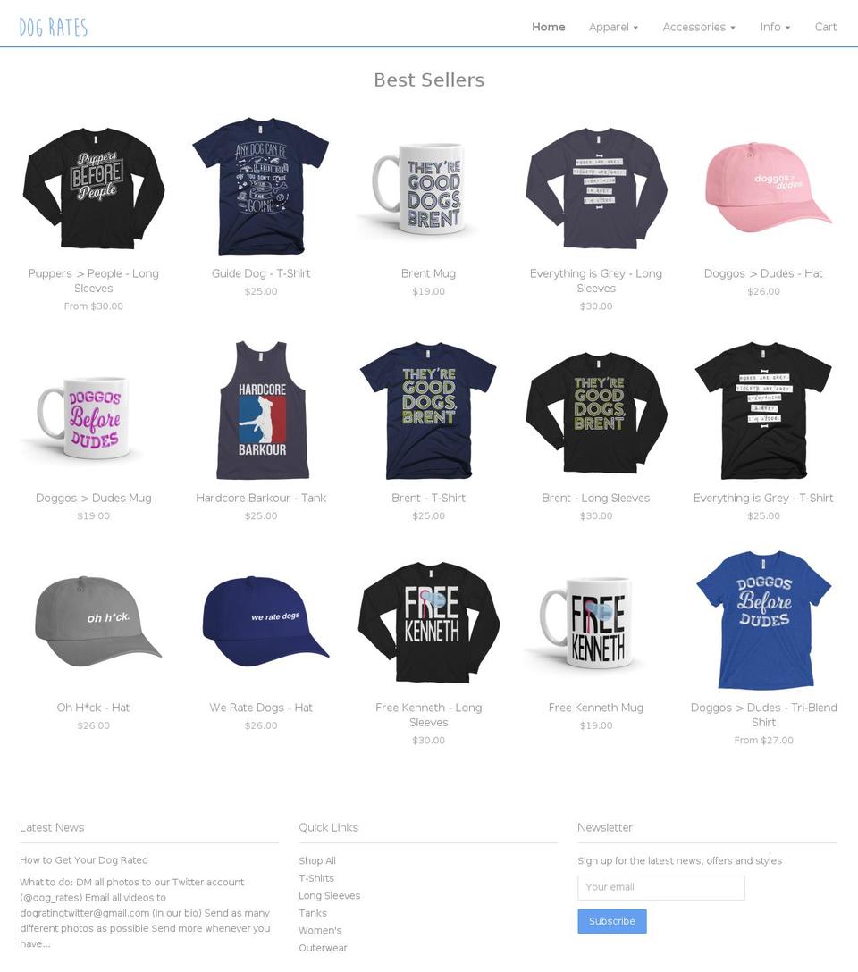 weratedogs.com shopify website screenshot