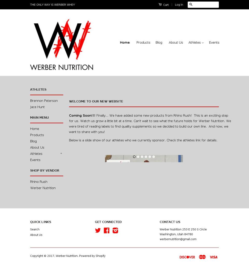 werbernutrition.com shopify website screenshot