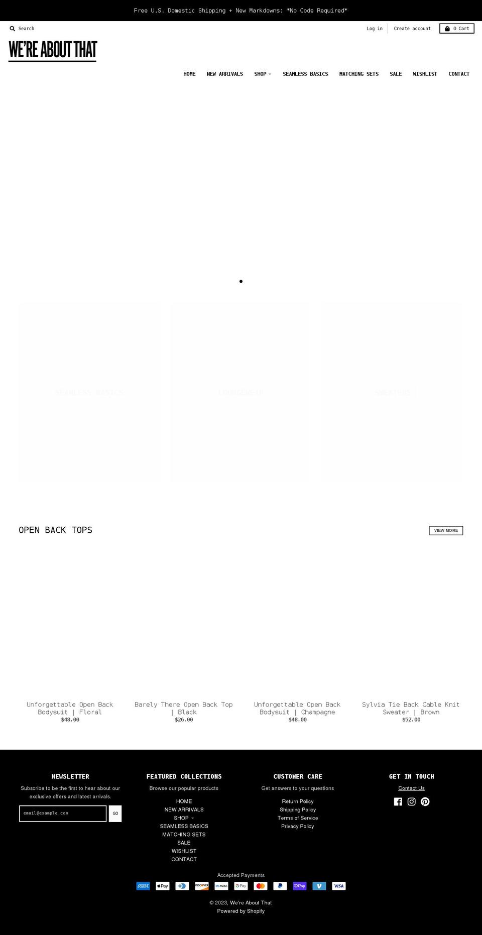 wereaboutthat.com shopify website screenshot