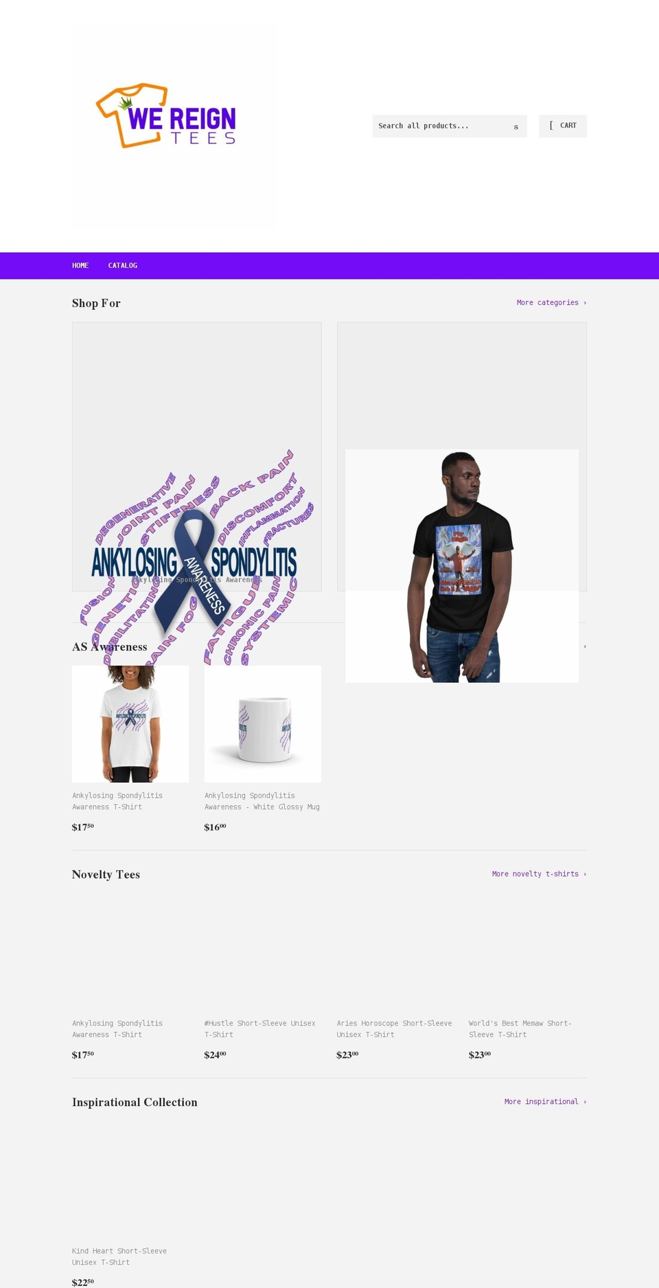 wereigntees.com shopify website screenshot