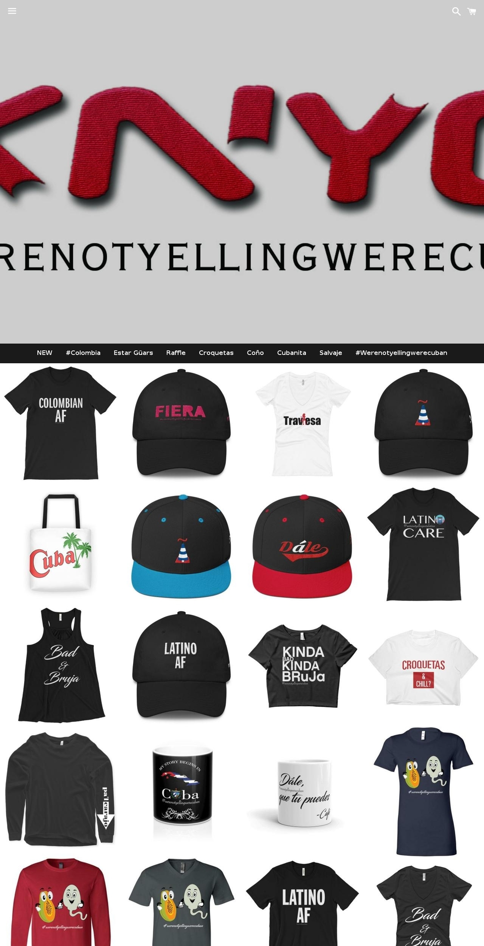 werenotyellingwerecuban.com shopify website screenshot