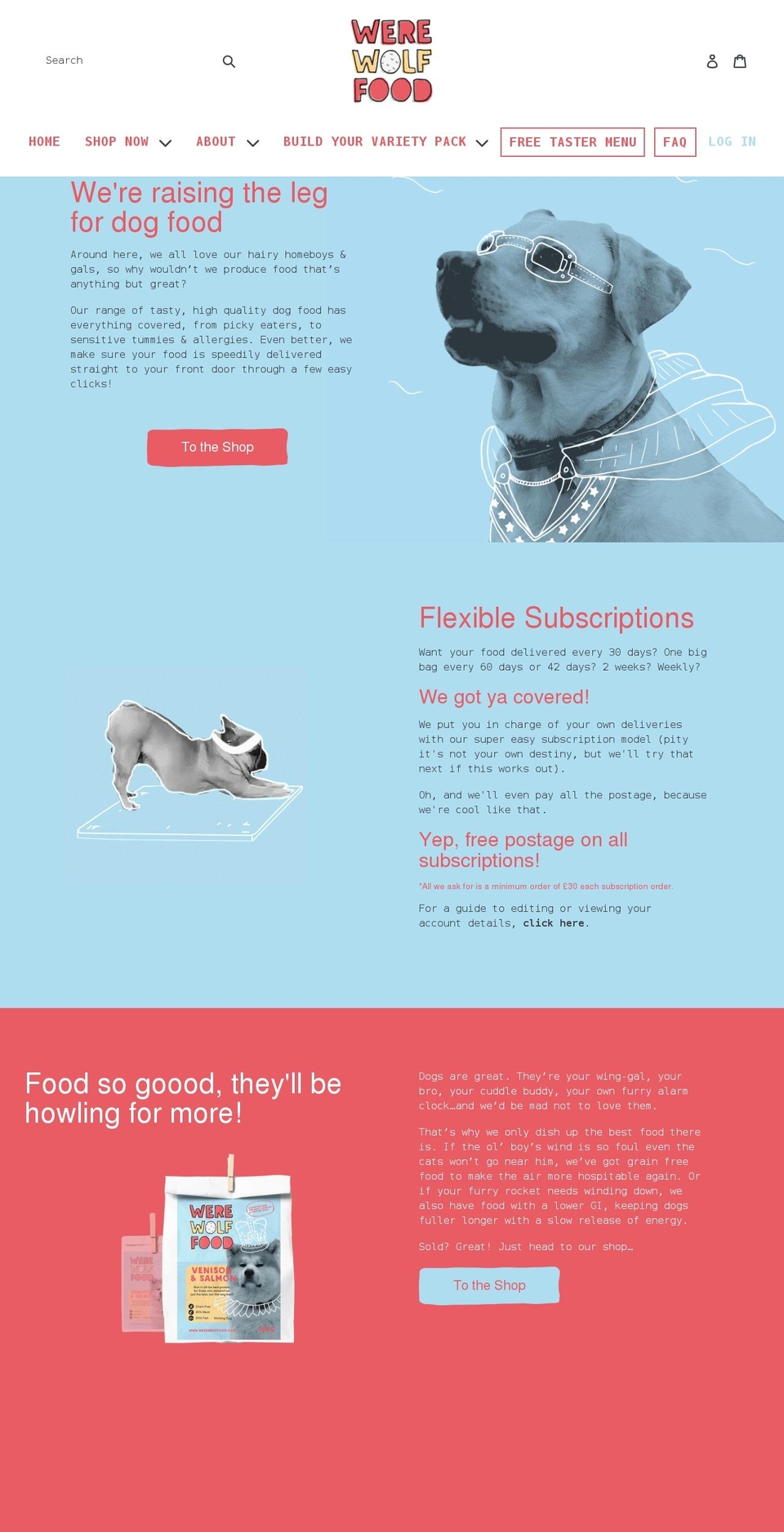 werewolffood.com shopify website screenshot