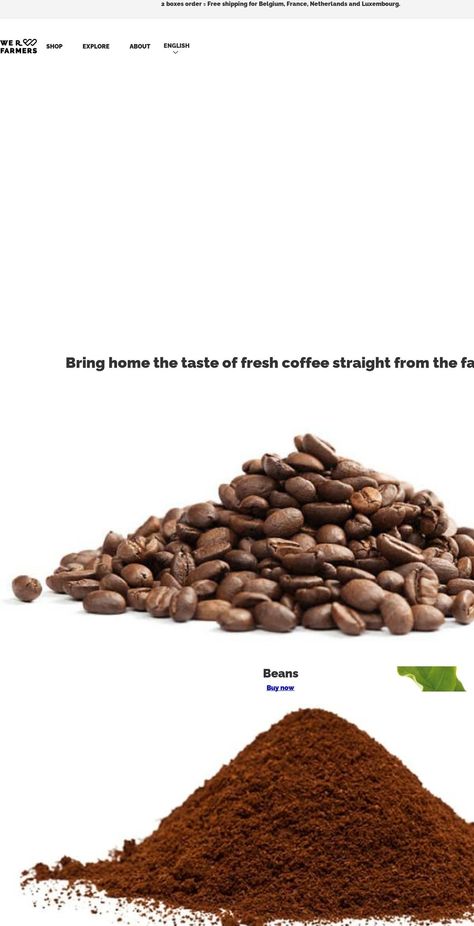 werfarmerscoffee.com shopify website screenshot