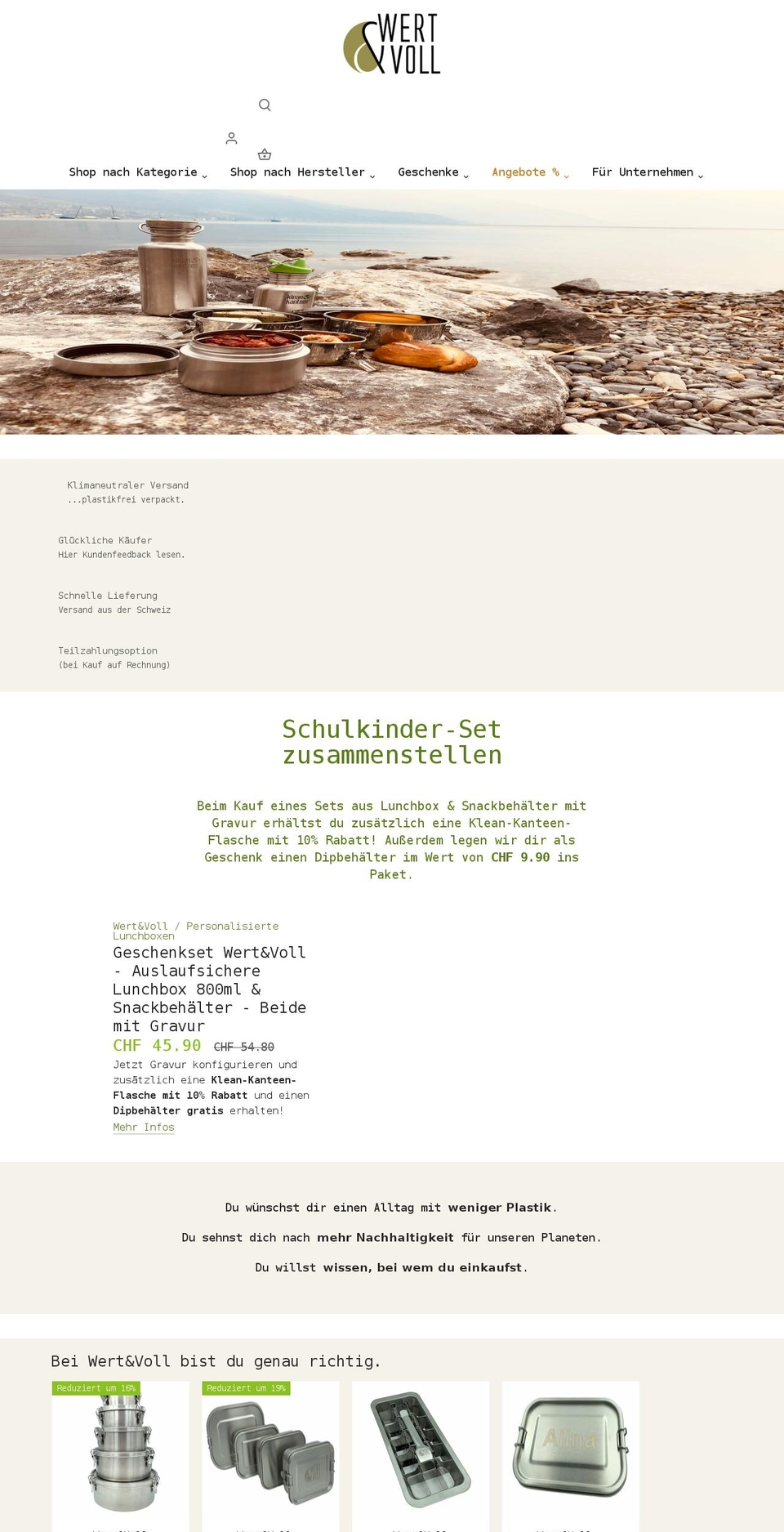 wertundvoll.ch shopify website screenshot