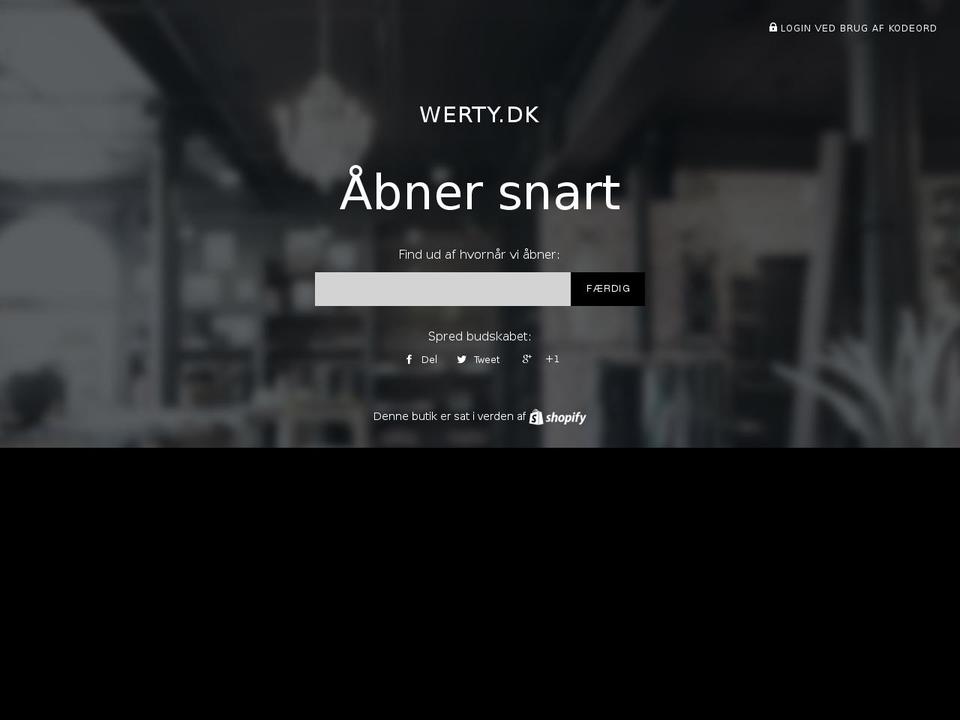 werty.dk shopify website screenshot