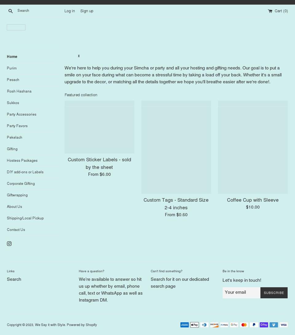 wesayitwithstyle.com shopify website screenshot