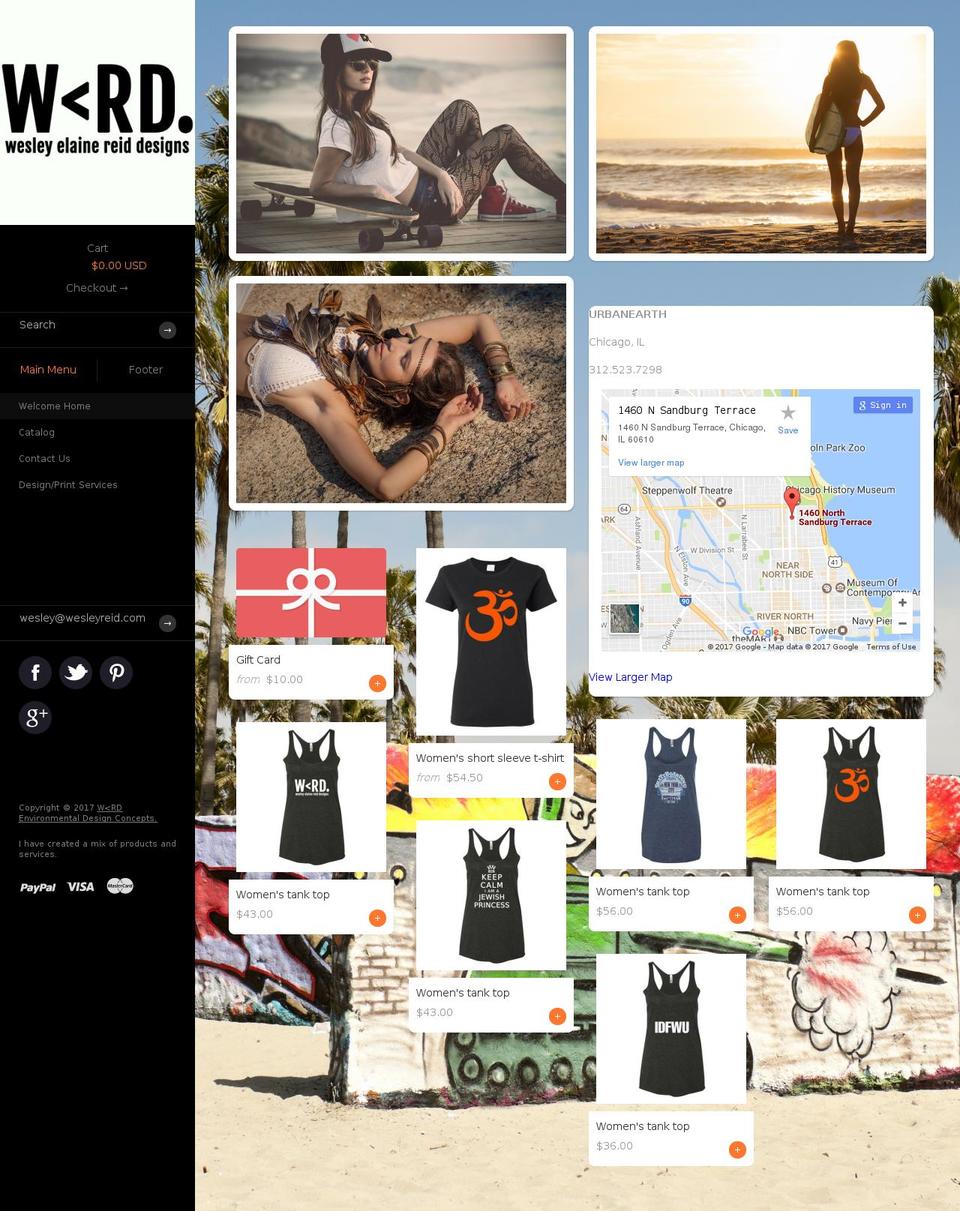 wesleyreid.com shopify website screenshot
