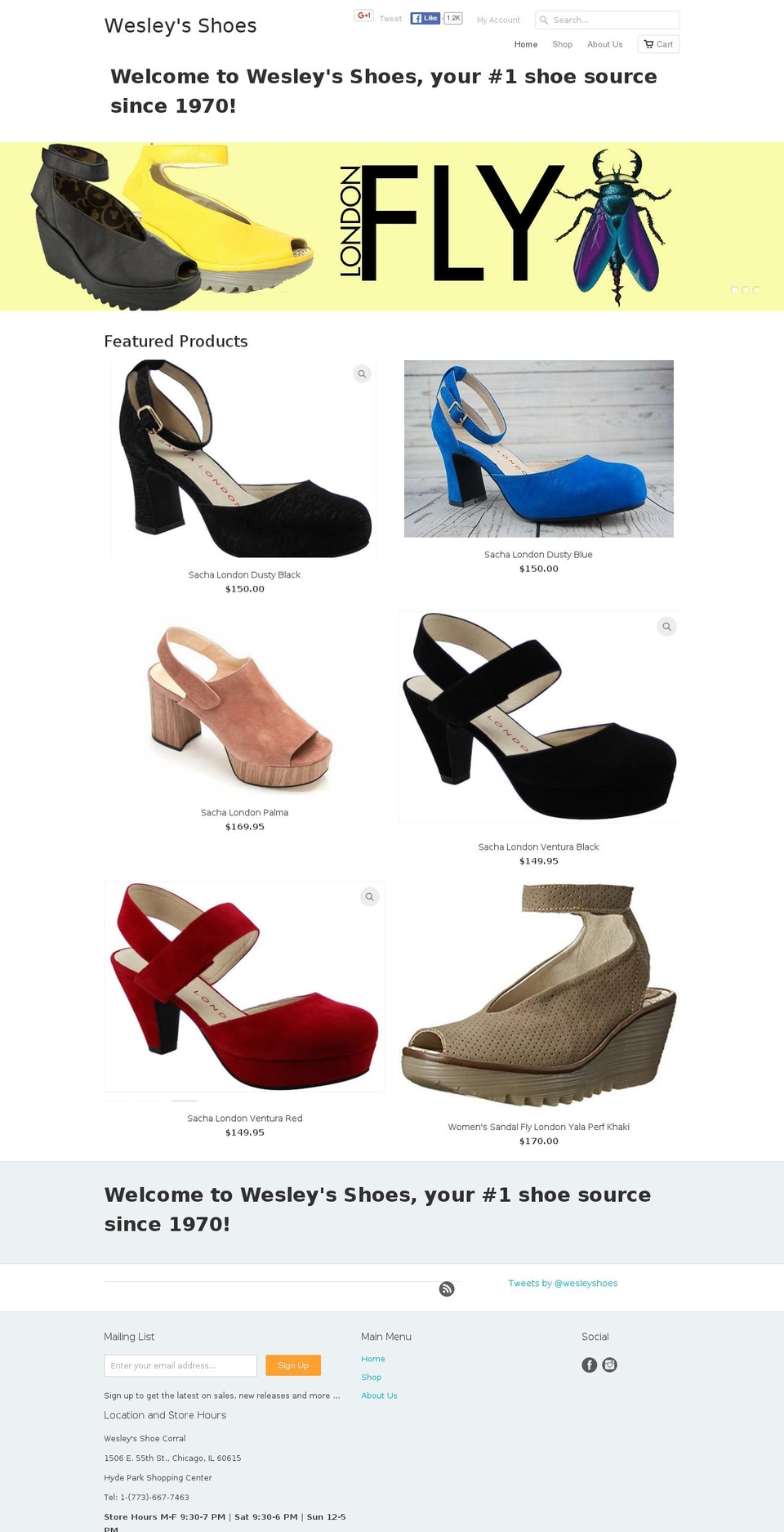 wesleyshoes.com shopify website screenshot