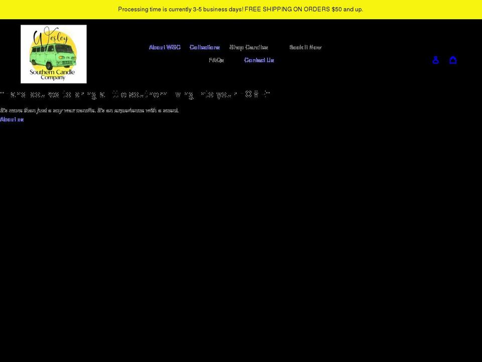 wesleysoutherncandles.com shopify website screenshot