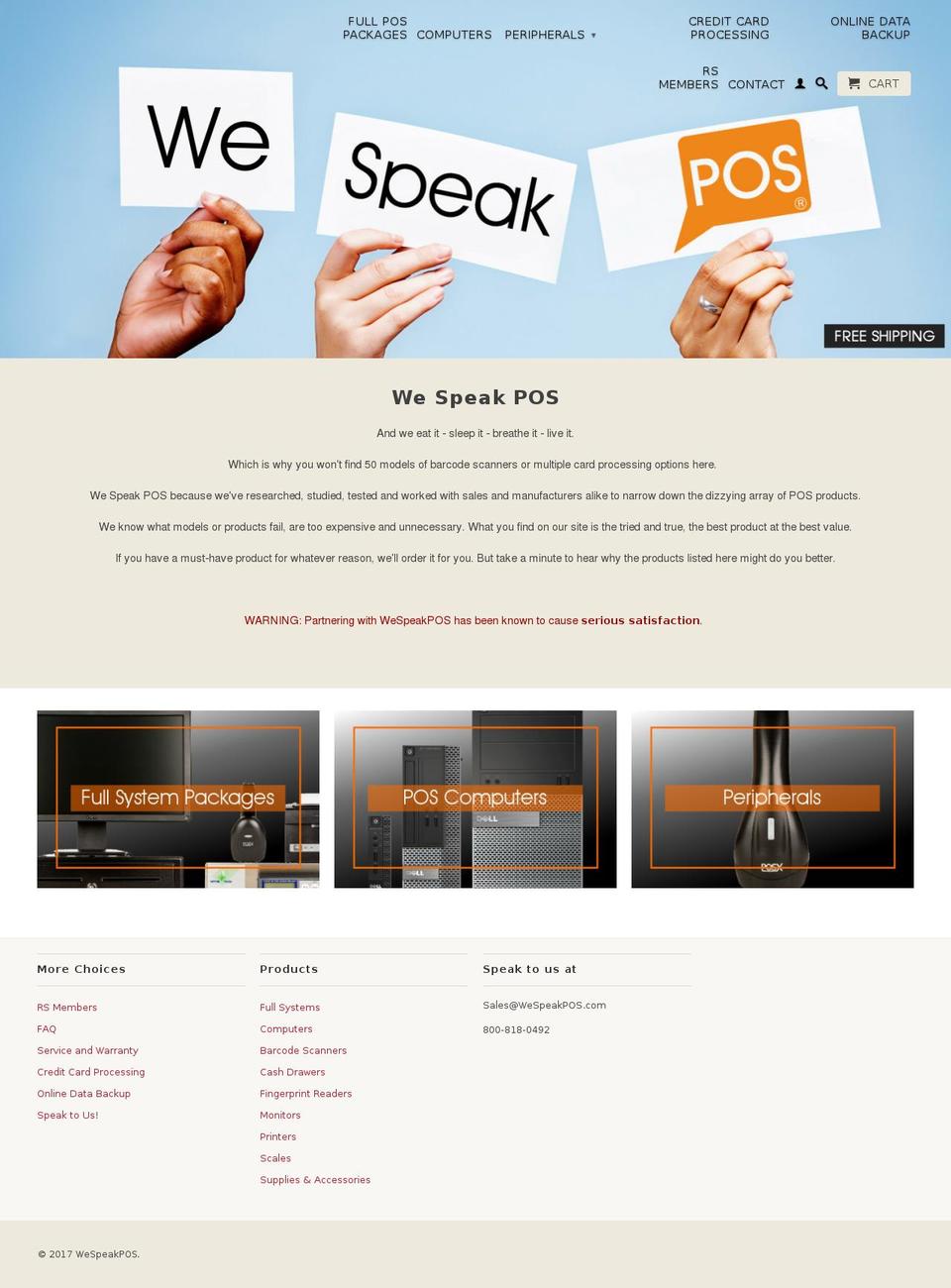 wespeakpos.net shopify website screenshot