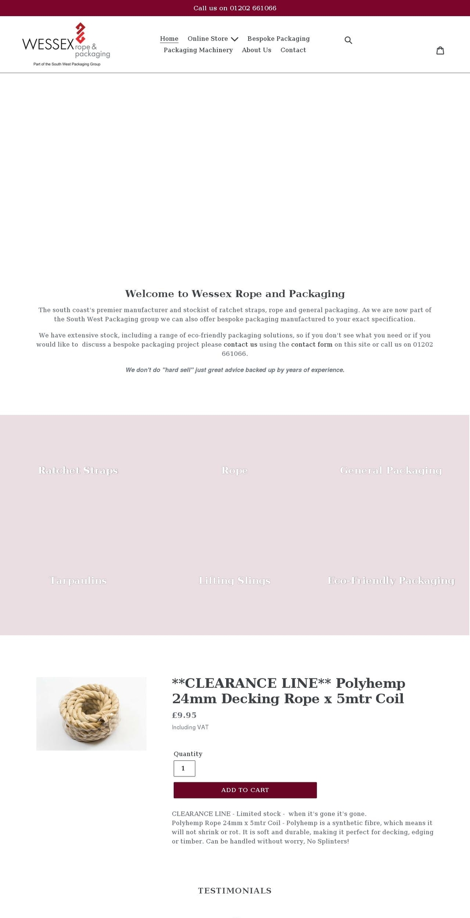 wessexrope.co.uk shopify website screenshot