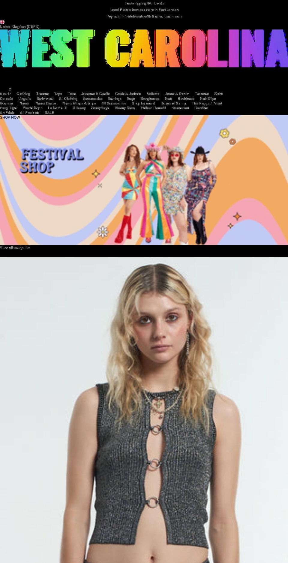 west-carolina.com shopify website screenshot