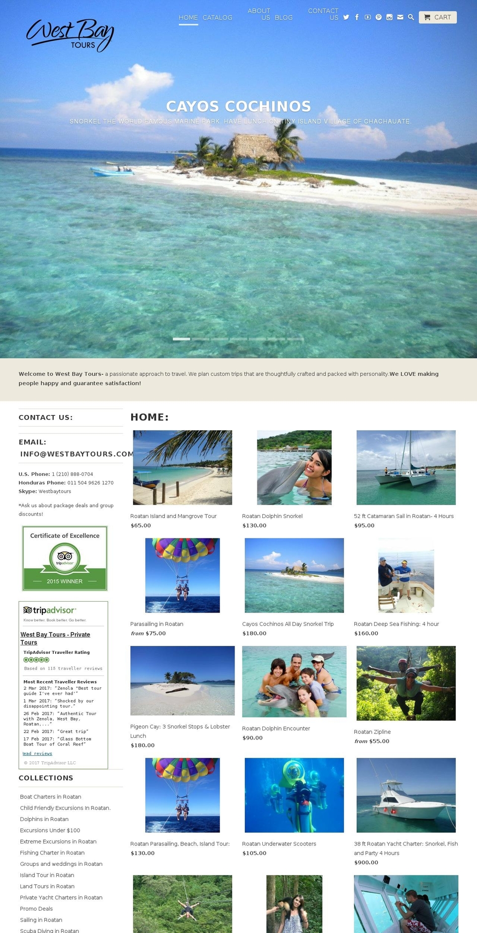 westbaytour.com shopify website screenshot