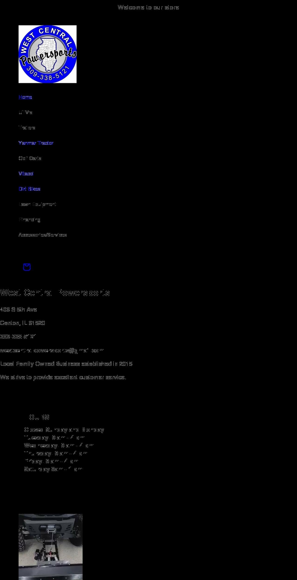 westcentralpowersports.com shopify website screenshot