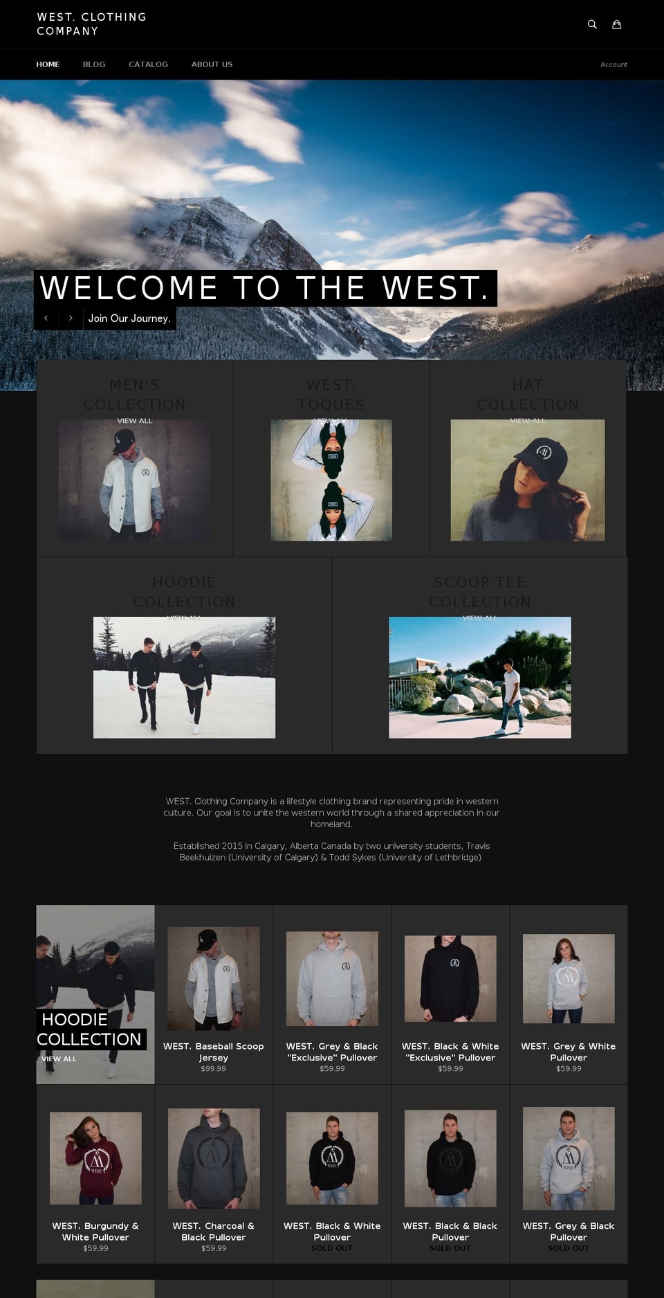westclothingcompany.com shopify website screenshot