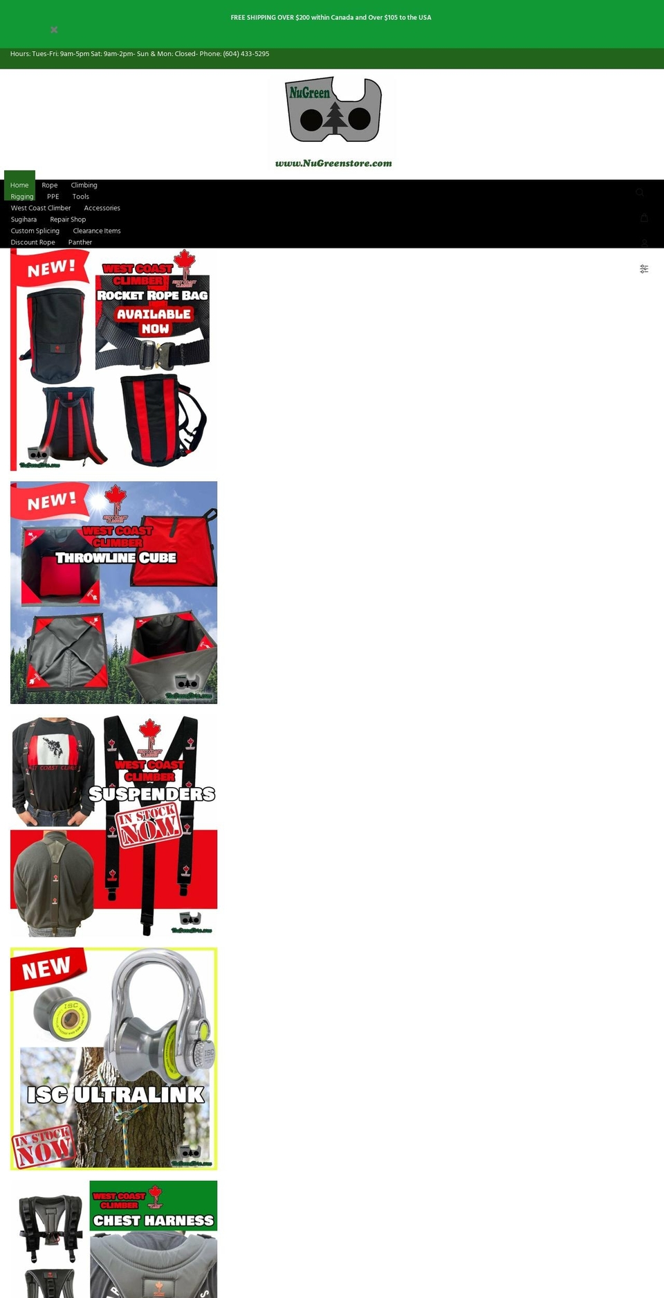 westcoastclimber.com shopify website screenshot