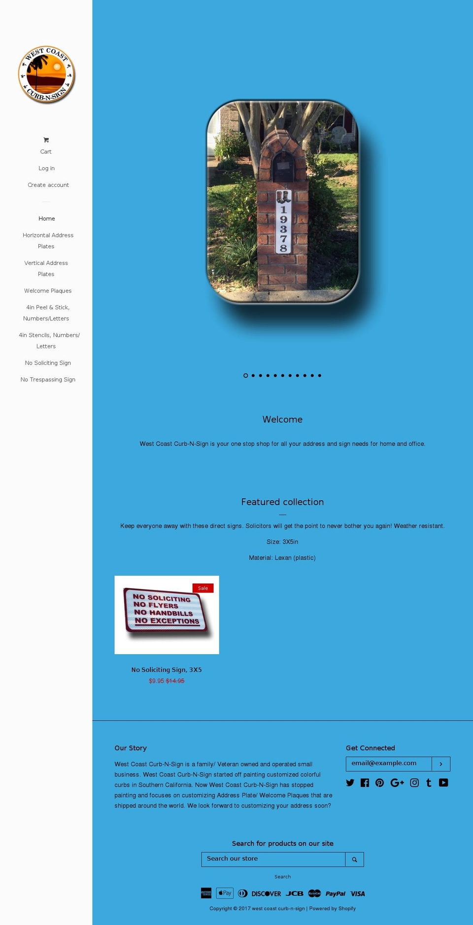 westcoastcurbs.com shopify website screenshot